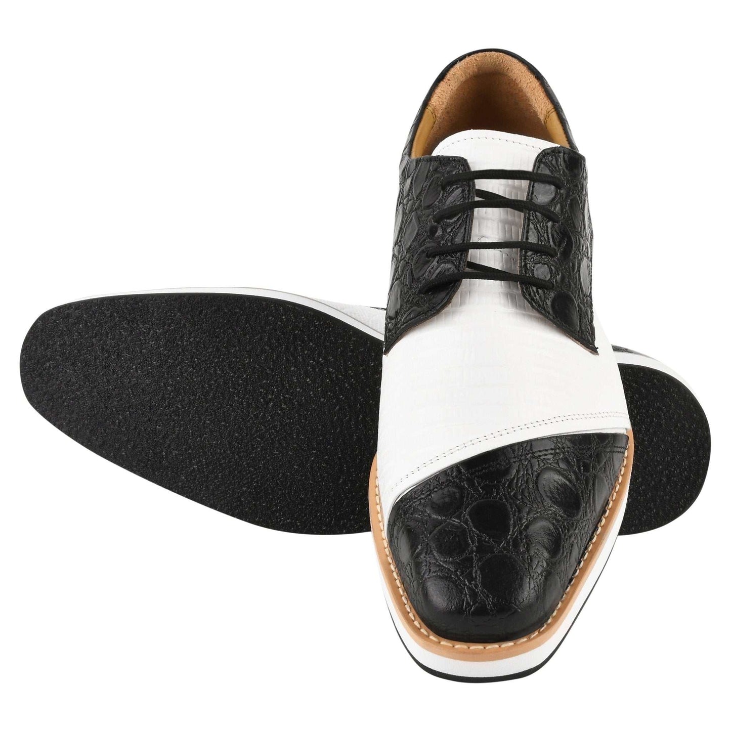 Lucky mens oxford croco lizard print casual shoes - MENLL