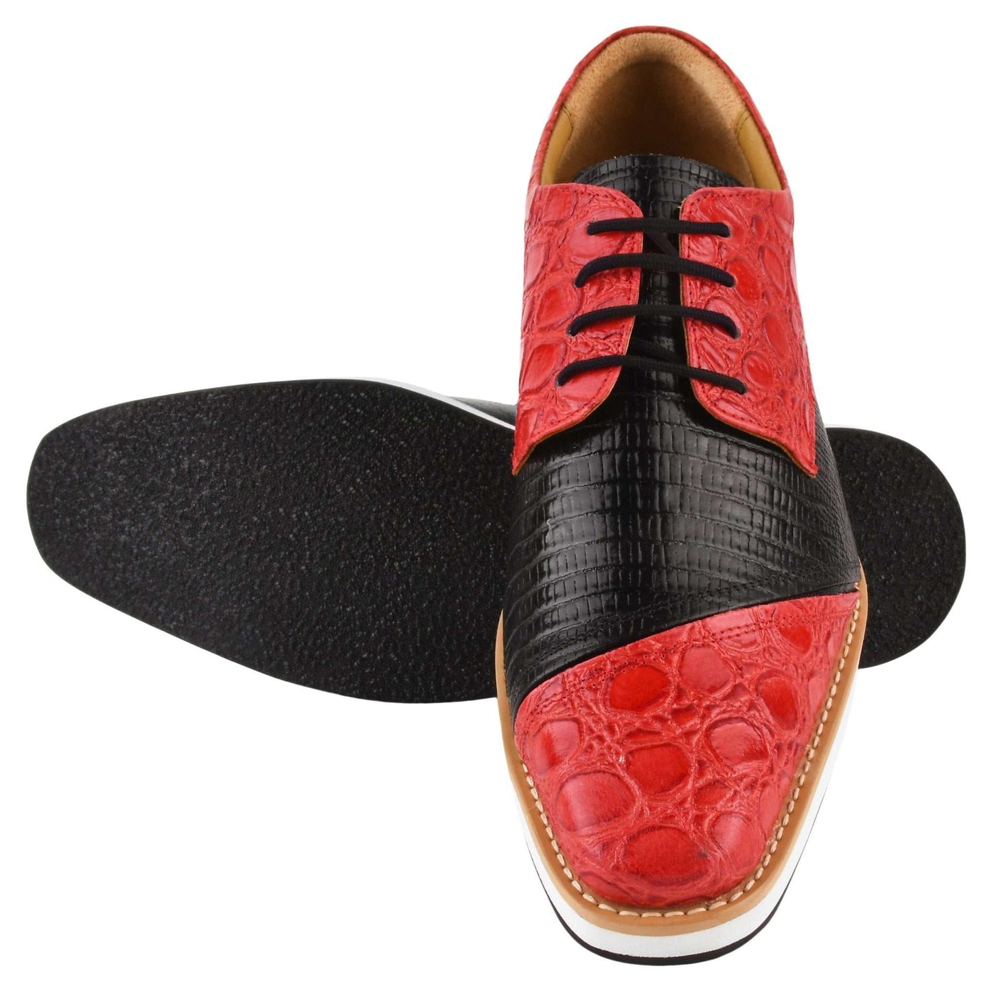 Lucky mens oxford croco lizard print casual shoes - MENLL