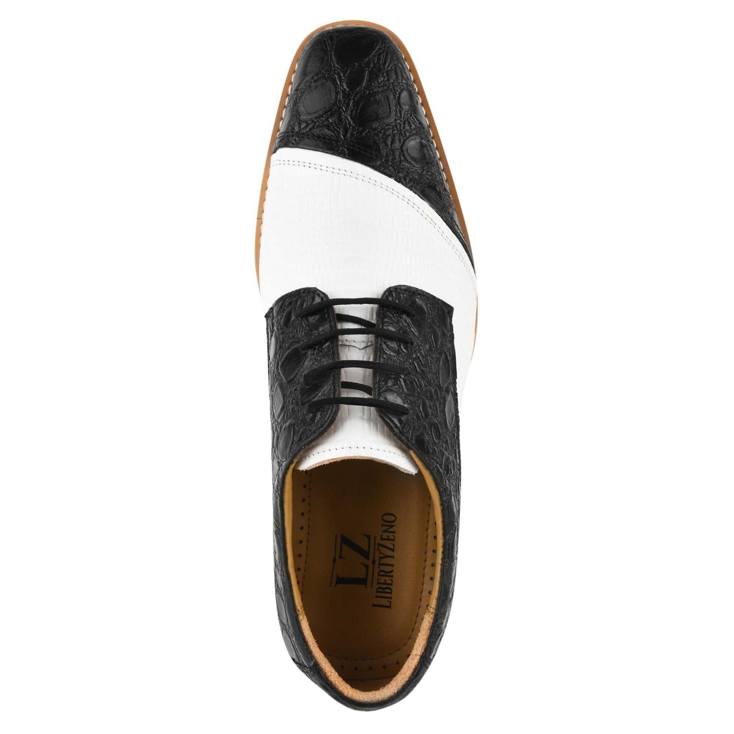 Lucky mens oxford croco lizard print casual shoes - MENLL