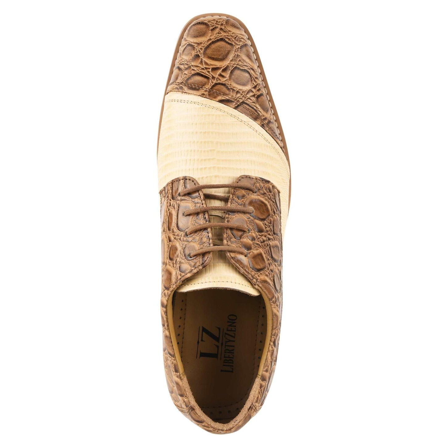 Lucky mens oxford croco lizard print casual shoes - MENLL