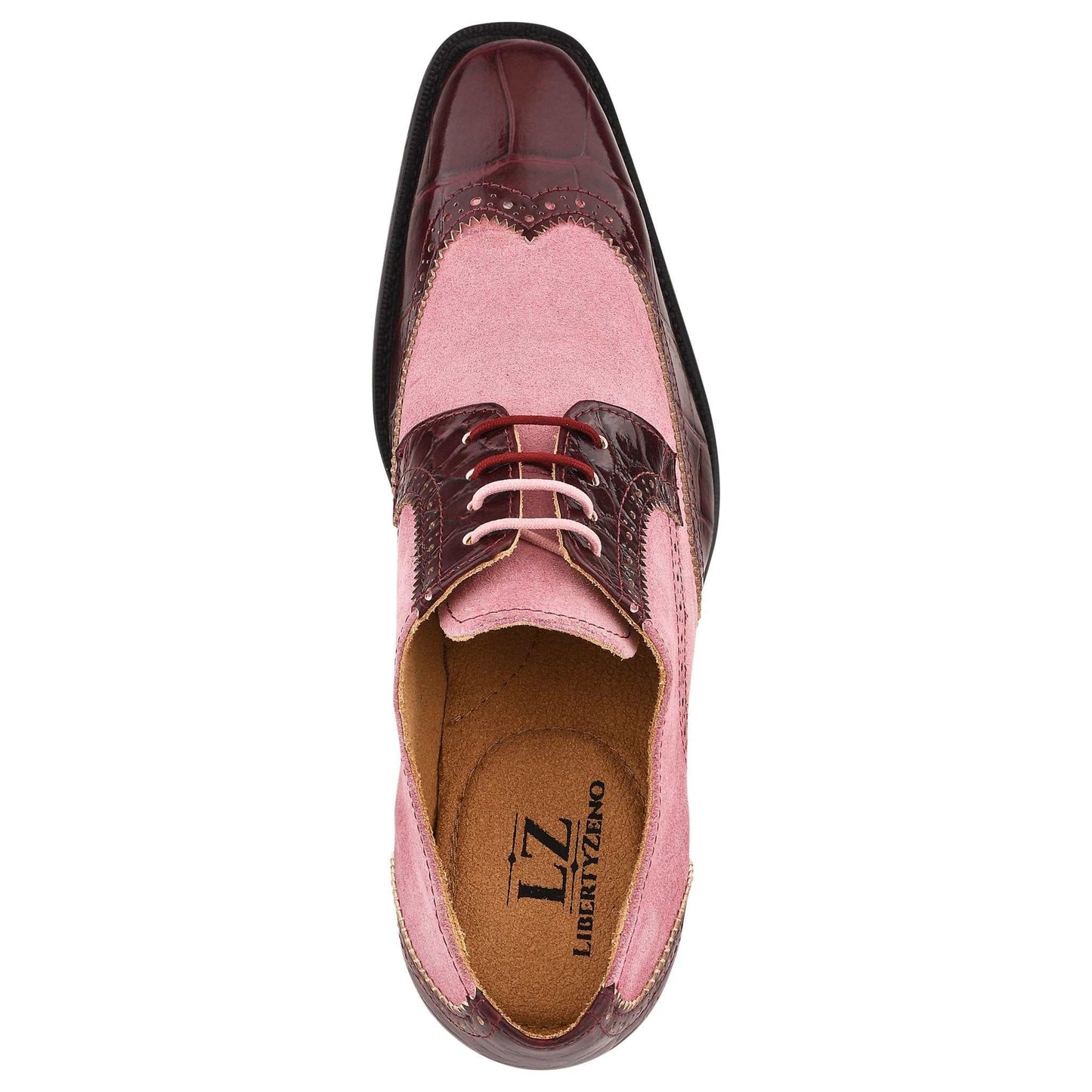 Macon Leather and Suede Crocodile Printed Oxford Dress Shoes - MENLL