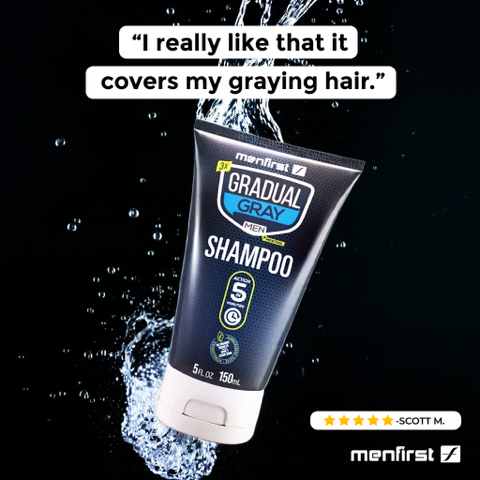 Menfirst Gradual Gray - 3-in-1 Shampoo - Natural Darkening Formula - 2 Pack - 5 Oz Each - MENLL