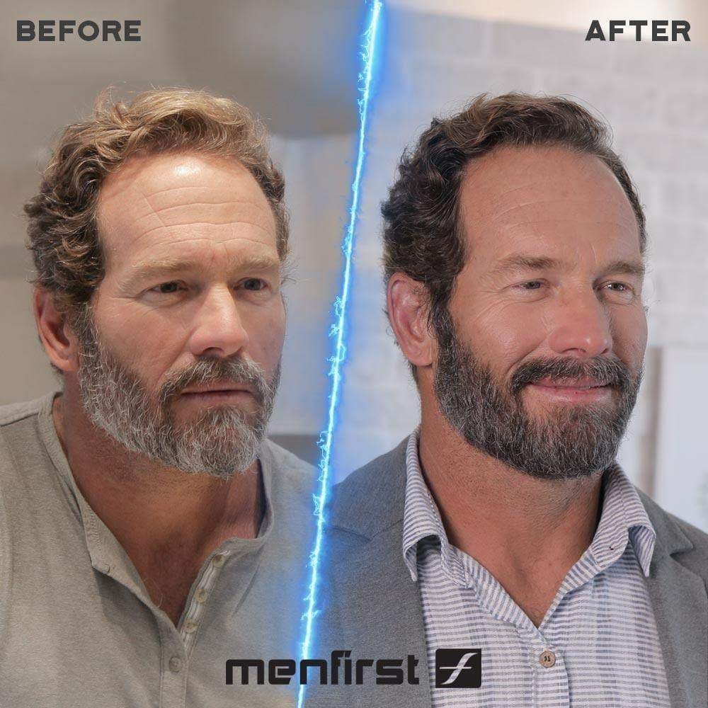 Menfirst Gradual Gray - Good Bye Gray Hair- 3-in-1 Shampoo + Beard Wash & Darkening Pomade - 3 Pack Bundle - MENLL