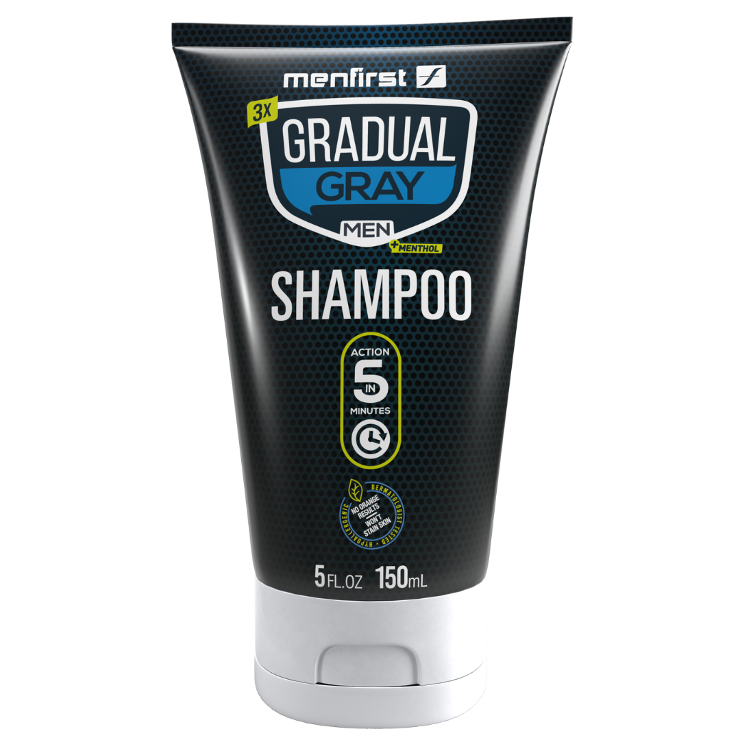 Menfirst Gradual Gray 3-in-1 Shampoo for Natural Hair Darkening, 5 oz.