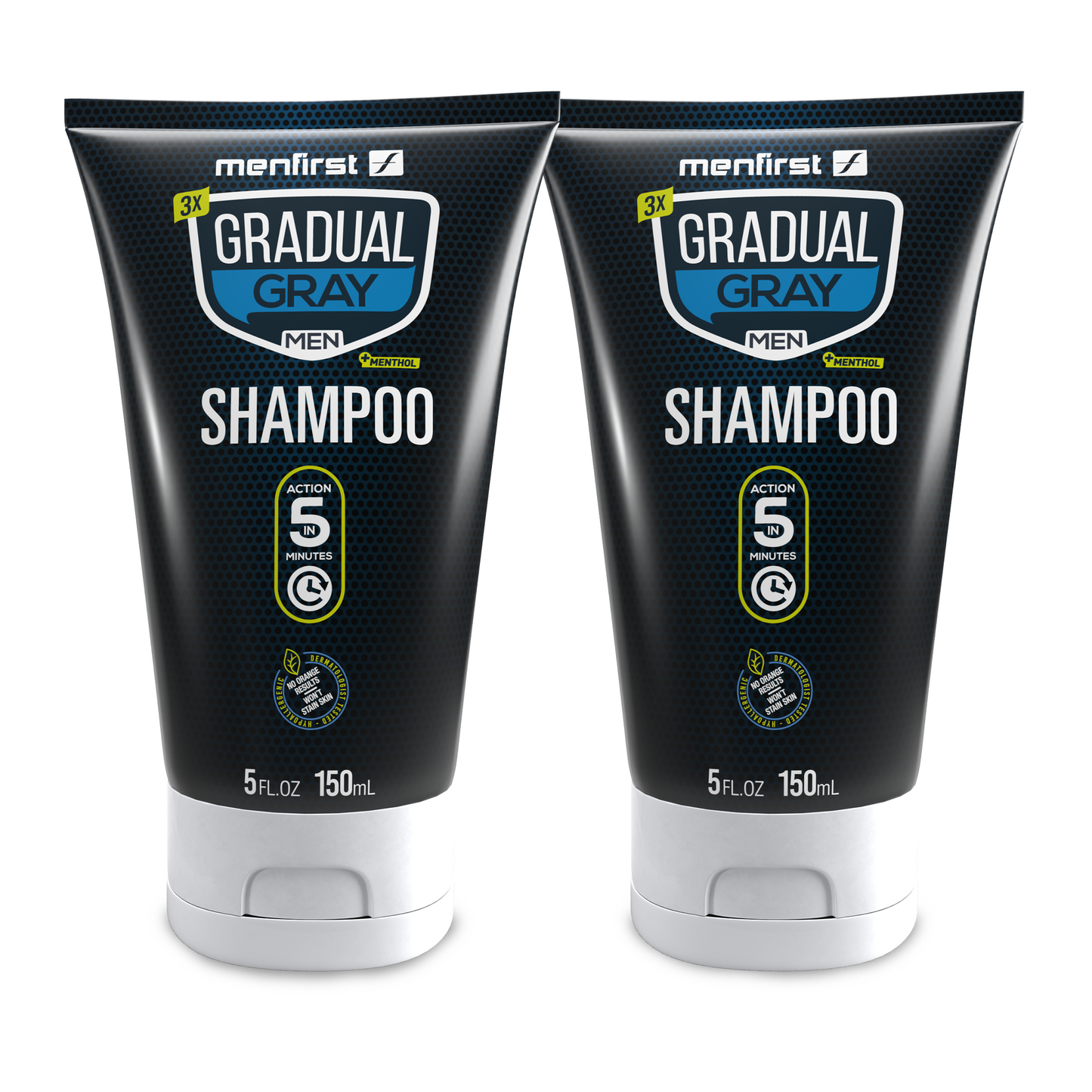Menfirst Gradual Gray - 3-in-1 Shampoo - Natural Darkening Formula - 1 Pack - 5 Oz Each - MENLL