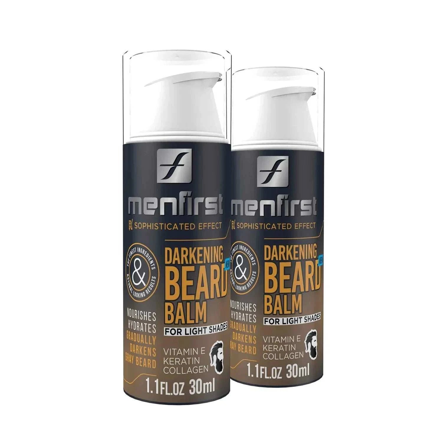 Menfirst Gradual Gray - Beard Balm - Natural Darkening Formula - 2 Pack - 1.1 Oz Each - MENLL