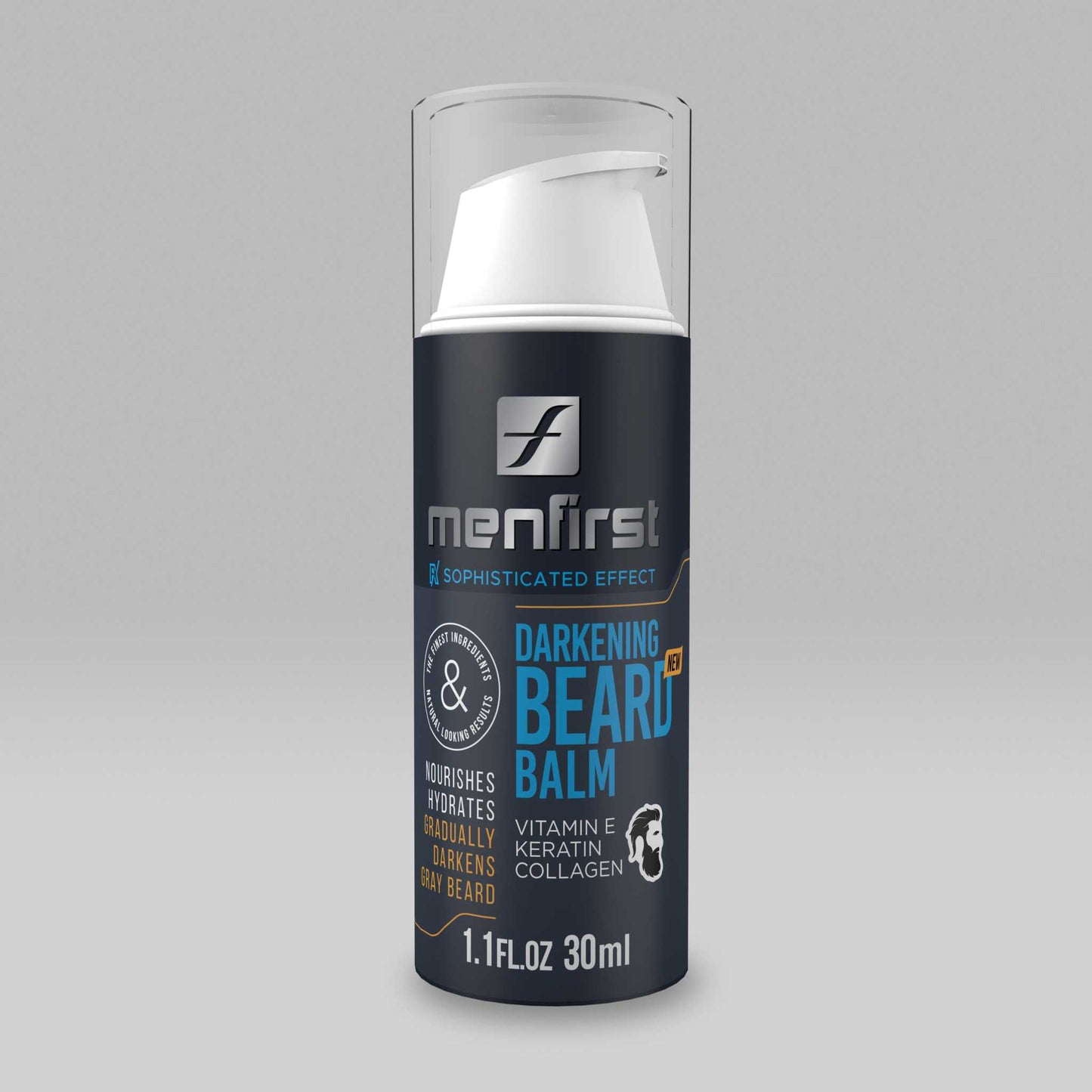 Menfirst Gradual Gray - Beard Balm - Natural Darkening Formula - 3 Pack - 1.1 Oz each - MENLL