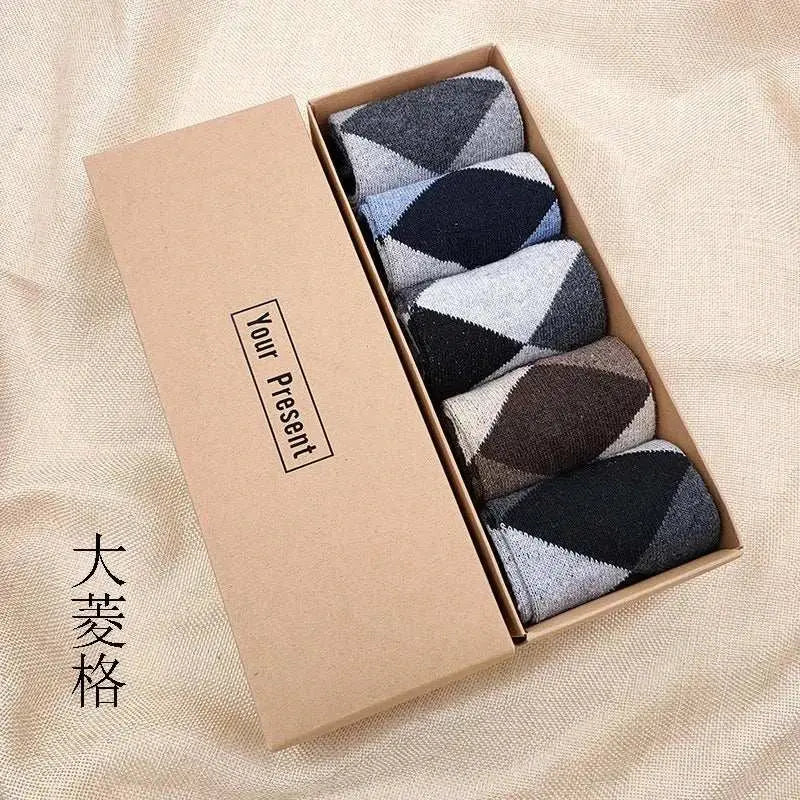 MENLL Warm Cotton Socks Men's Cozy Gift Set Winter Breathable Socks by MENLL