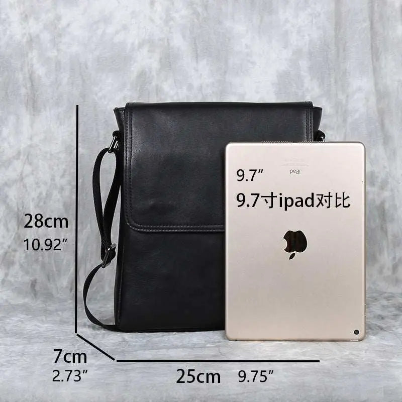 MENLL Leather Crossbody Bag Everyday Carry Men's Messenger Bag Compact Minimalist by MENLL