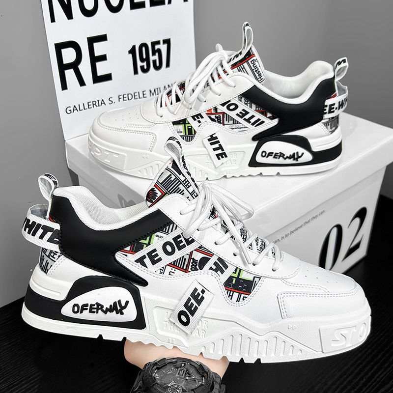 Elevate Your Style: Men's Chic Leather Platform Sneakers - MENLL
