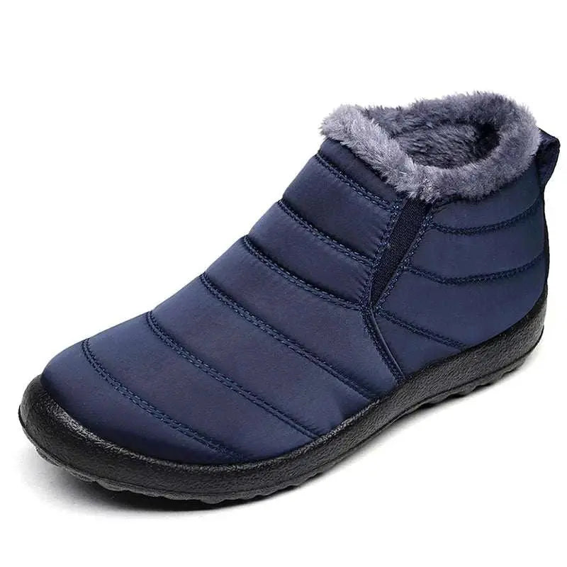 MENLL Waterproof Plush Boots Men's Snow Slip-On Boots Warm Winter Shoes by MENLL
