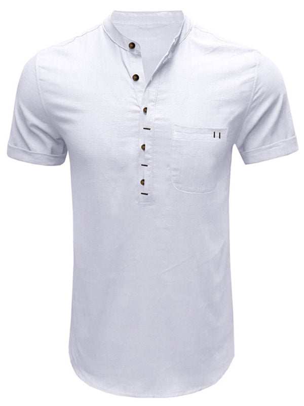 Breezy Linen-Cotton Short-Sleeve Shirt for Effortless Spring-Summer Style - MENLL
