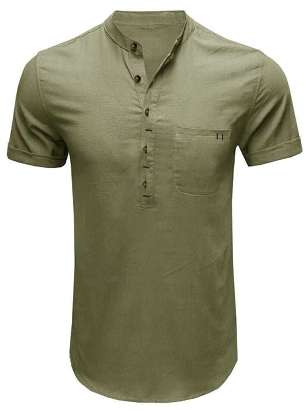 Breezy Linen-Cotton Short-Sleeve Shirt for Effortless Spring-Summer Style - MENLL
