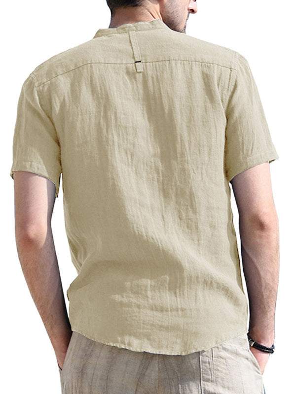 Breezy Linen-Cotton Short-Sleeve Shirt for Effortless Spring-Summer Style - MENLL