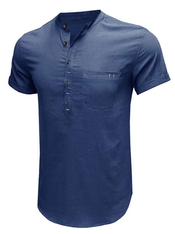 Breezy Linen-Cotton Short-Sleeve Shirt for Effortless Spring-Summer Style - MENLL