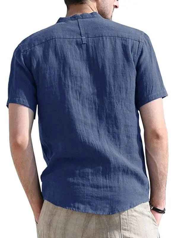 Breezy Linen-Cotton Short-Sleeve Shirt for Effortless Spring-Summer Style - MENLL