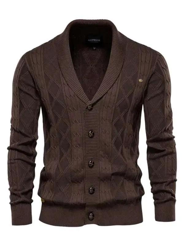 Chic Autumn-Winter Self-Designed Knit Cardigan for Men - MENLL
