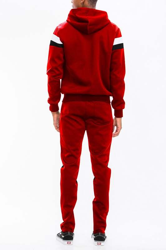 Chevron Stripe Full Zip Track Suit - MENLL