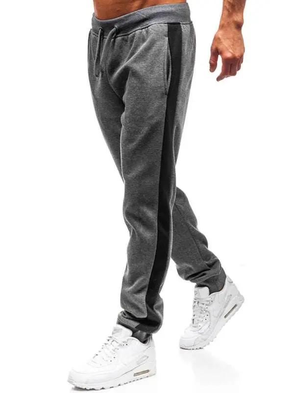 Chic Men's Casual Stitch Detail Pencil Trousers for Effortless Style - MENLL