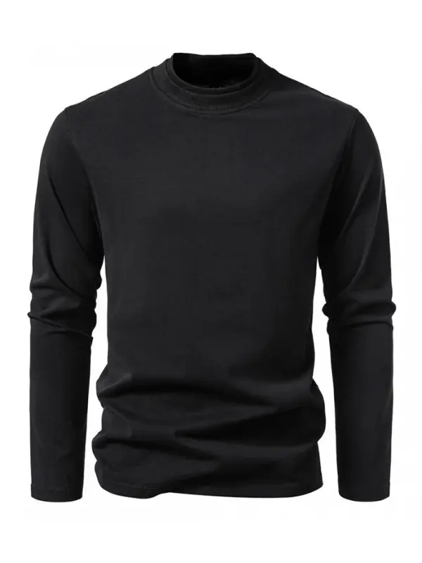 Chic Dual-Layer Turtleneck Long-Sleeve Tee for Effortless Fall Style - MENLL