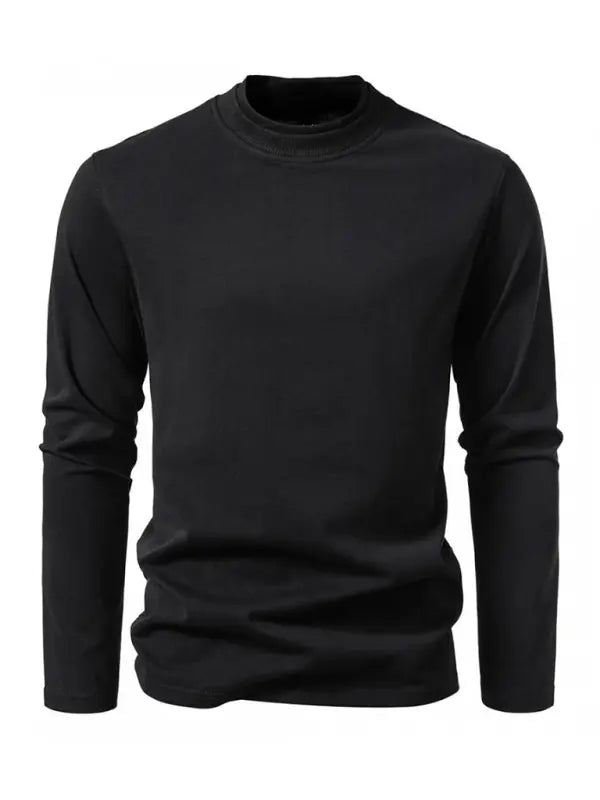 Chic Dual-Layer Turtleneck Long-Sleeve Tee for Effortless Fall Style - MENLL