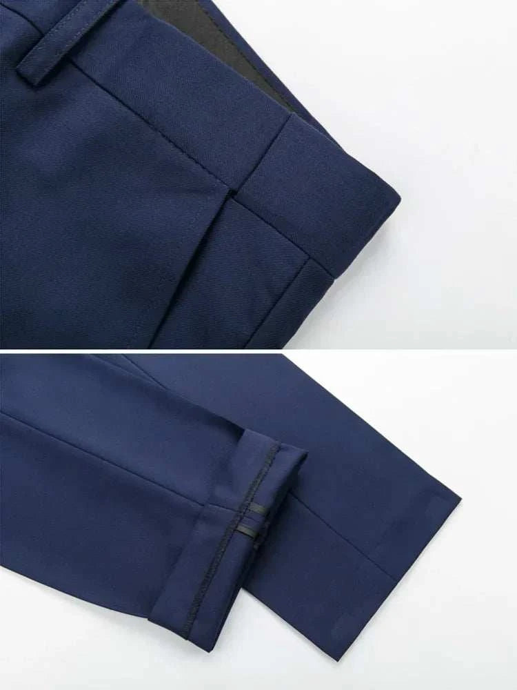 M-6XL 15 Colors ( Jacket+Vest+Pants ) Formal Business Office Men's Suits Groom Wedding Dress Party Dress Solid color Suit - MENLL