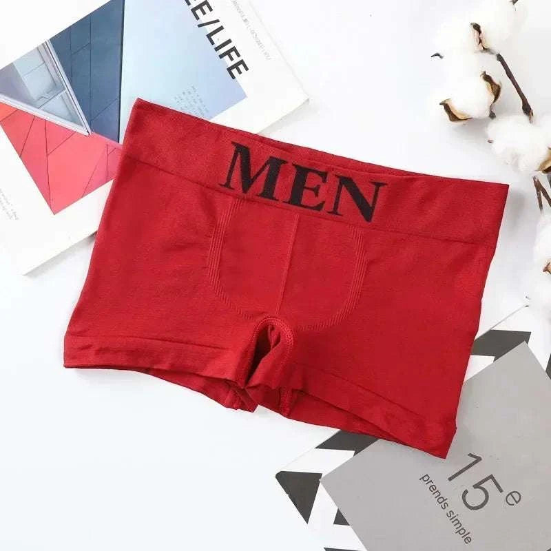 Stylish Comfort: Men's Trendy Letter Print Boxer Briefs - MENLL