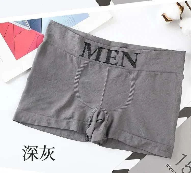 Stylish Comfort: Men's Trendy Letter Print Boxer Briefs - MENLL