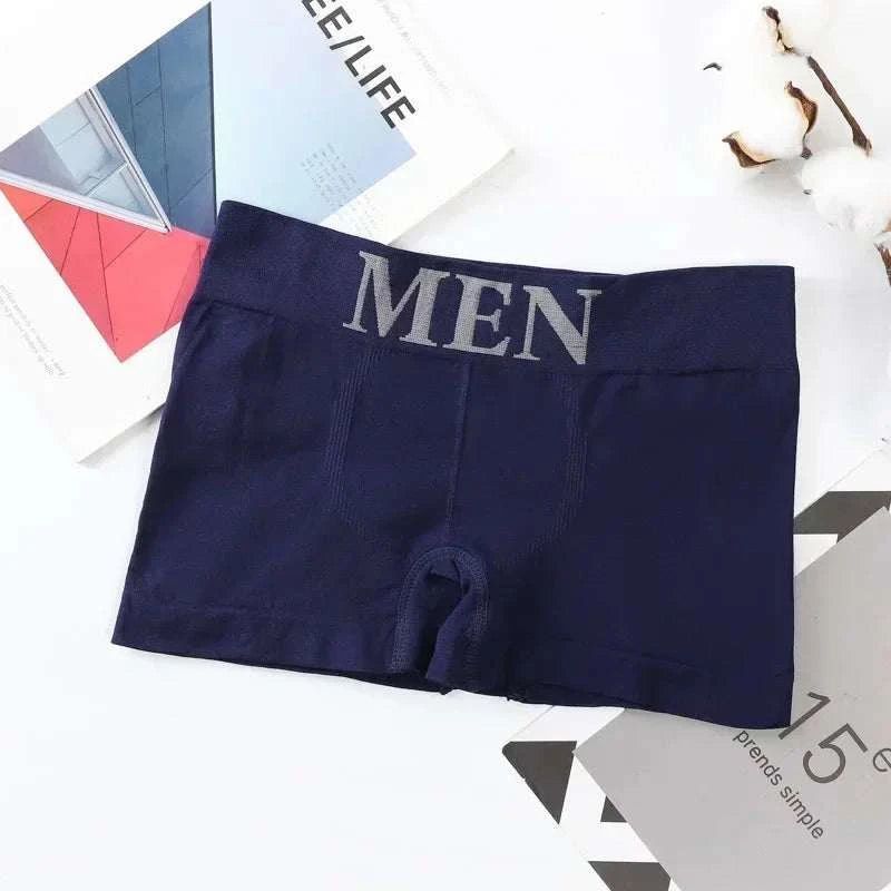 Stylish Comfort: Men's Trendy Letter Print Boxer Briefs - MENLL