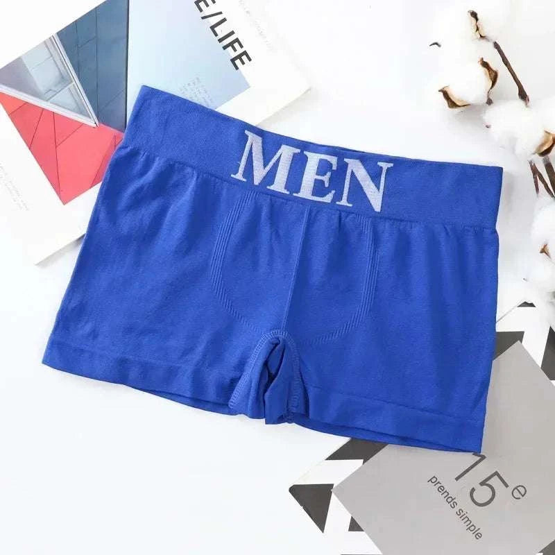 Stylish Comfort: Men's Trendy Letter Print Boxer Briefs - MENLL