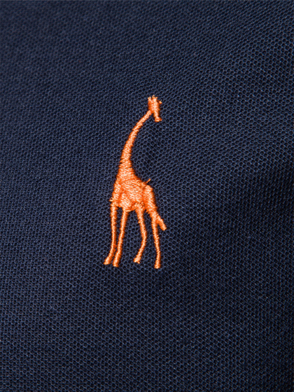 Chic Deer Embroidered Men's Polo Shirt - Short Sleeve Lapel Design for Effortless Spring Style - MENLL