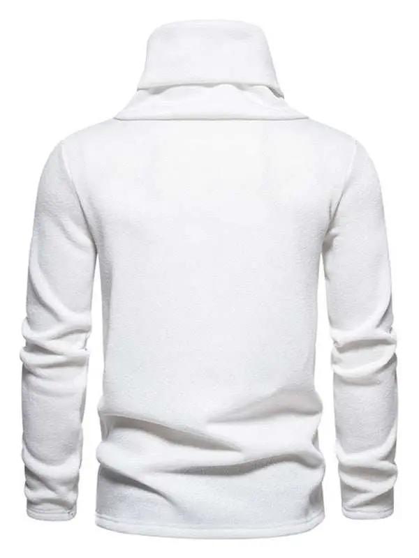 Chic British High-Neck Warmth: Casual Pile Collar Top for Effortless Style - MENLL
