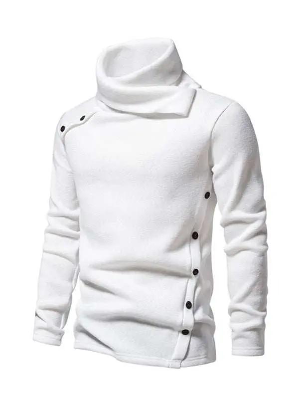 Chic British High-Neck Warmth: Casual Pile Collar Top for Effortless Style - MENLL
