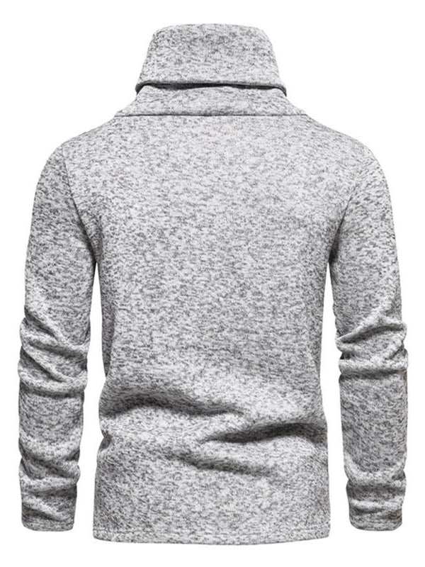 Chic British High-Neck Warmth: Casual Pile Collar Top for Effortless Style - MENLL
