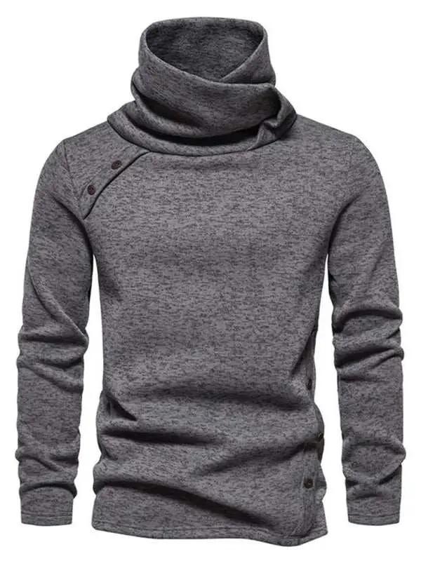 Chic British High-Neck Warmth: Casual Pile Collar Top for Effortless Style - MENLL