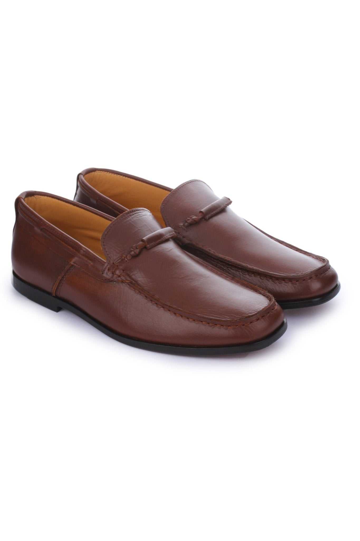 Men's Leather Moccasin Toe Business Loafers - MENLL