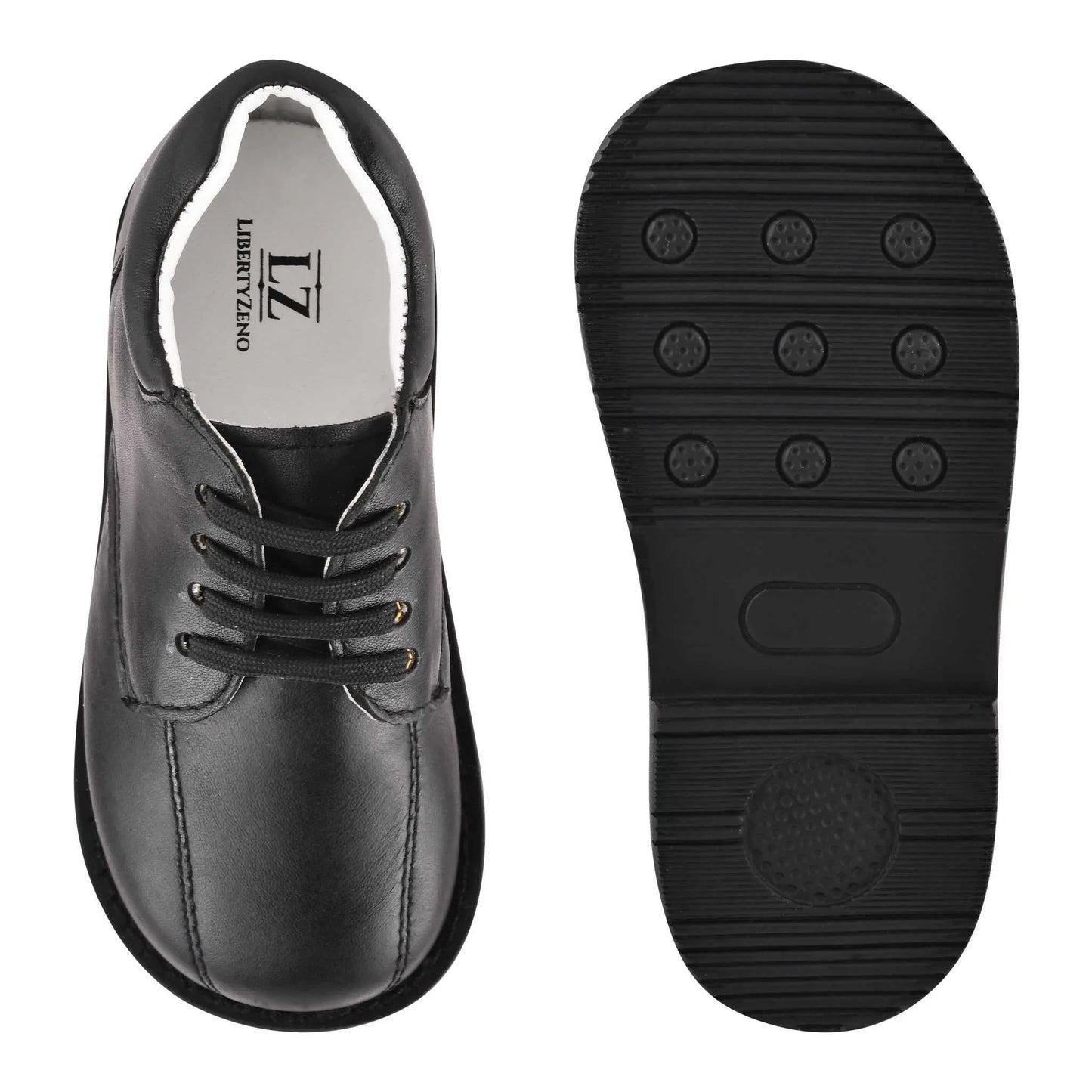 LIBERTYZENO Black Leather Oofy Style Kids' School Uniform Boots - Durable by LIBERTYZENO