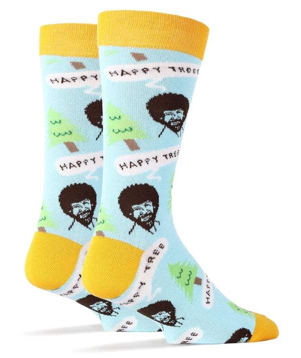 MENLL Bob Ross Socks Men's Happy Tree Graphic Crew Socks - Comfy Novelty by MENLL