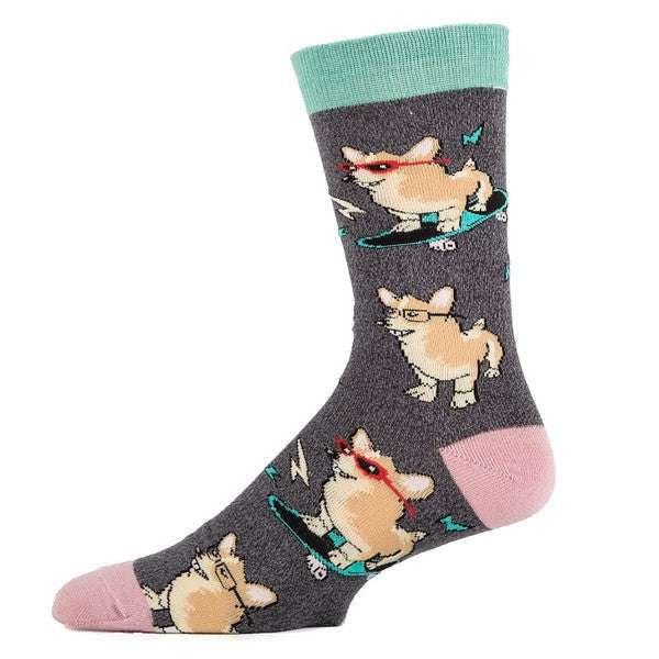 MENLL Corgi Crew Socks Men's Casual Cotton Blend Socks - Cute & Comfy by MENLL