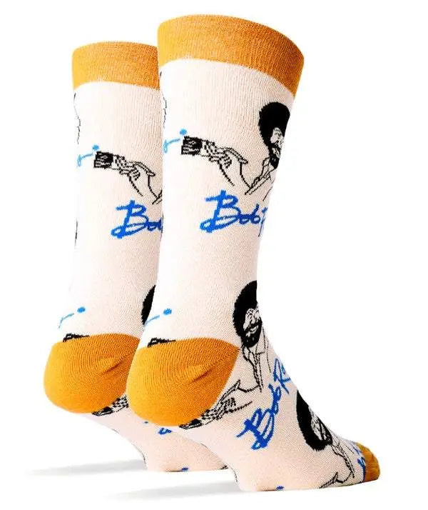 MENLL Bob Ross Art Socks Men's Crew Socks Novelty, Funny, Soft by MENLL