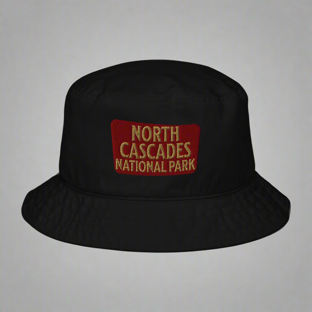 North Cascades National Park Organic Embroidered Bucket Hat - MENLL