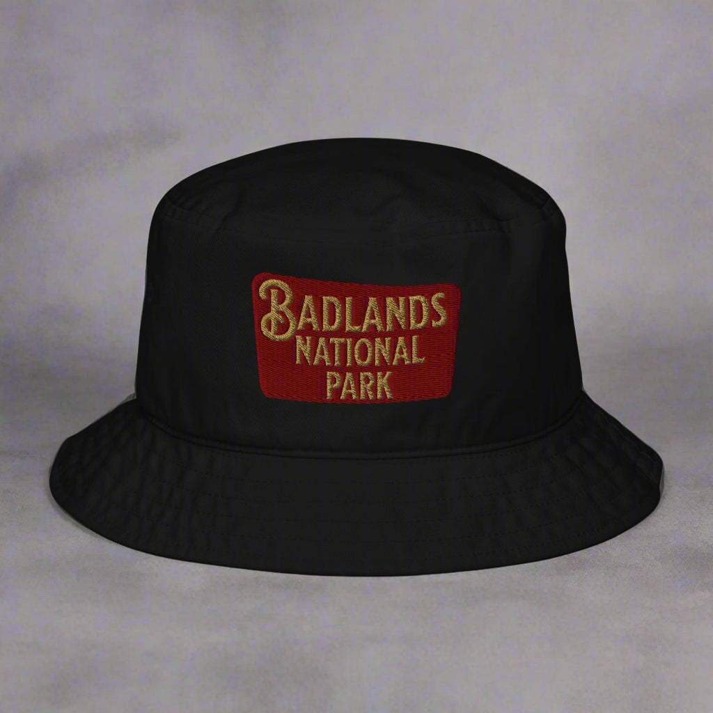 Badlands National Park Sign Embroidered Organic Bucket Hat - MENLL