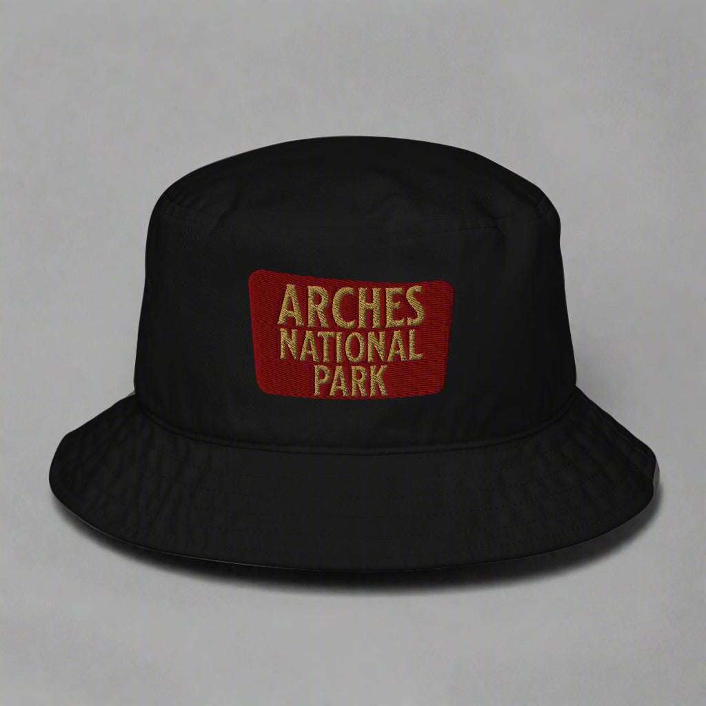 Arches National Park Sign Embroidered Organic Bucket Hat - MENLL