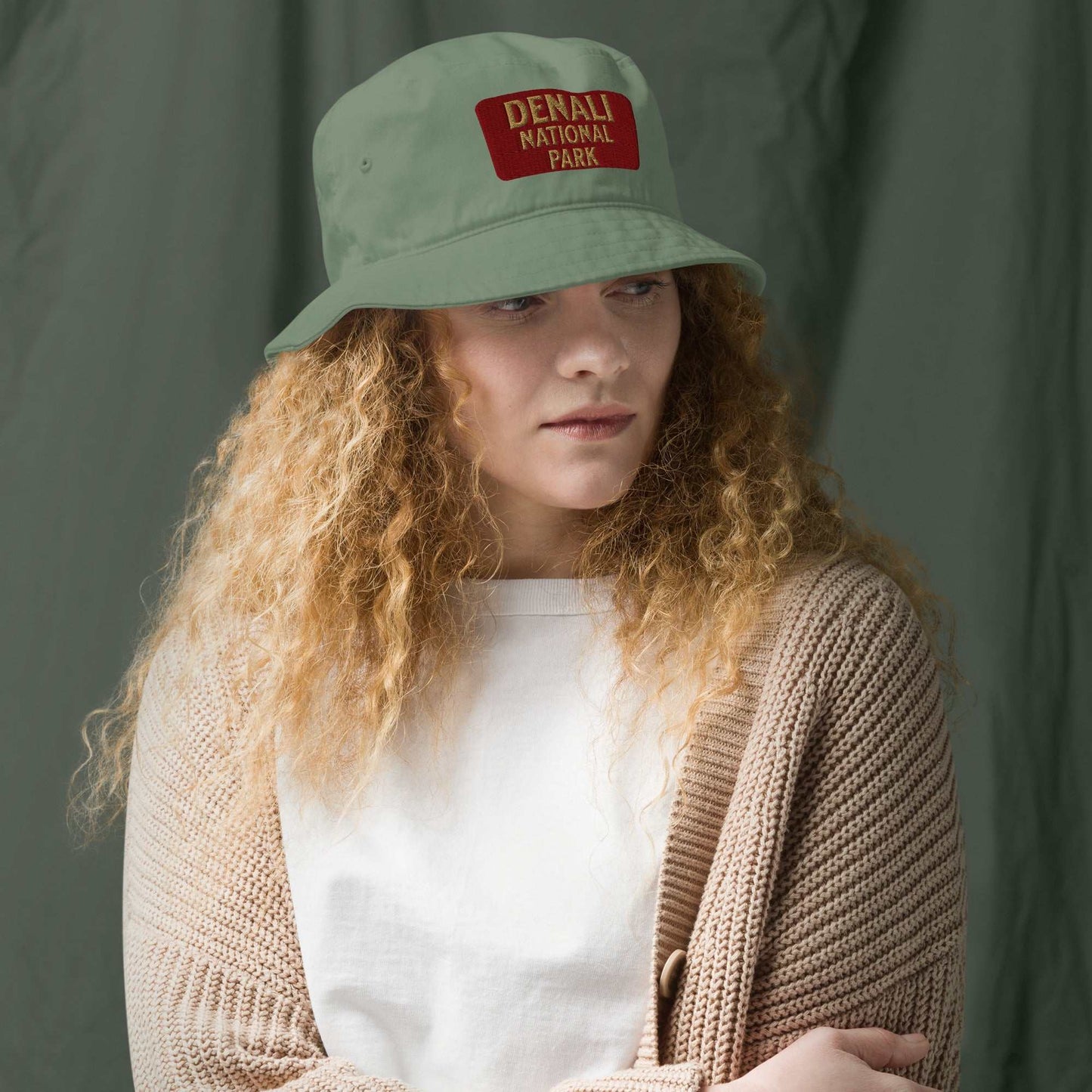 Denali National Park Sign Organic Embroidered Bucket Hat - MENLL
