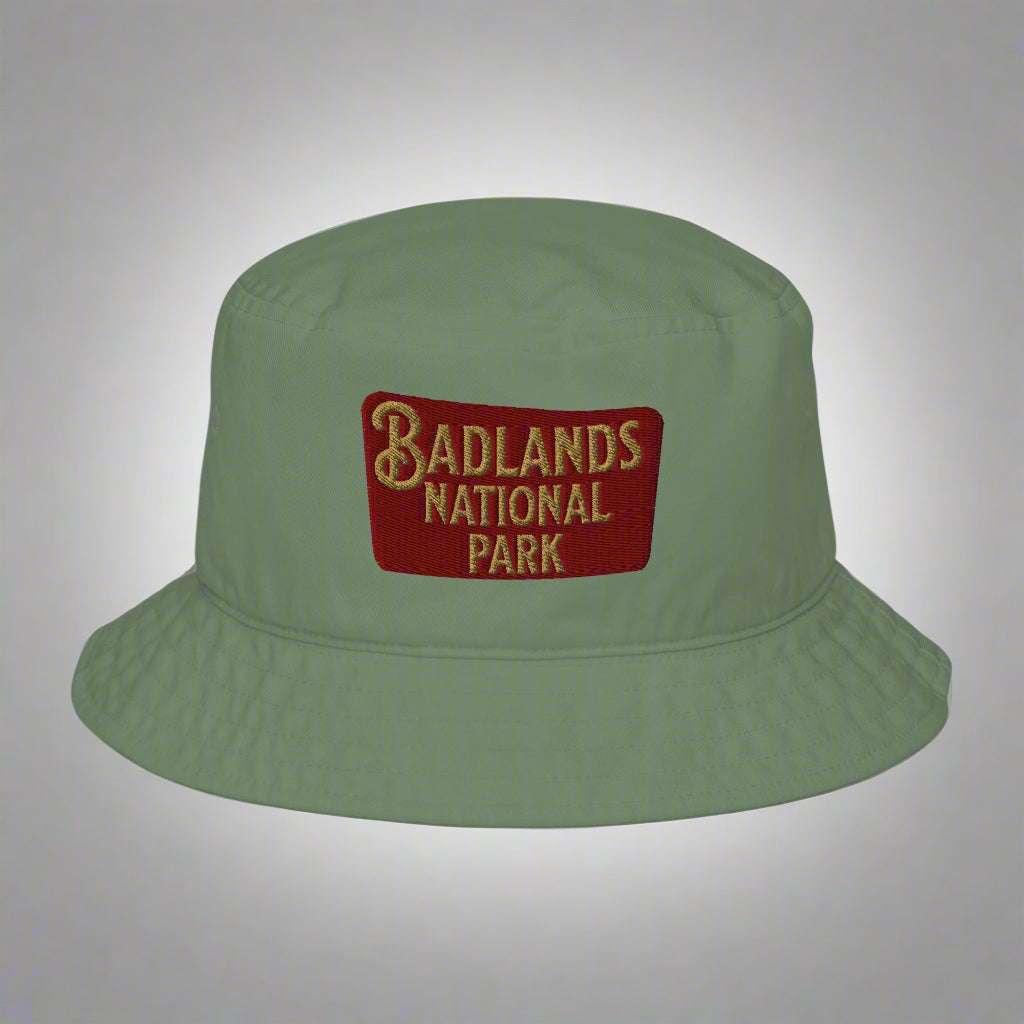 Badlands National Park Sign Embroidered Organic Bucket Hat - MENLL
