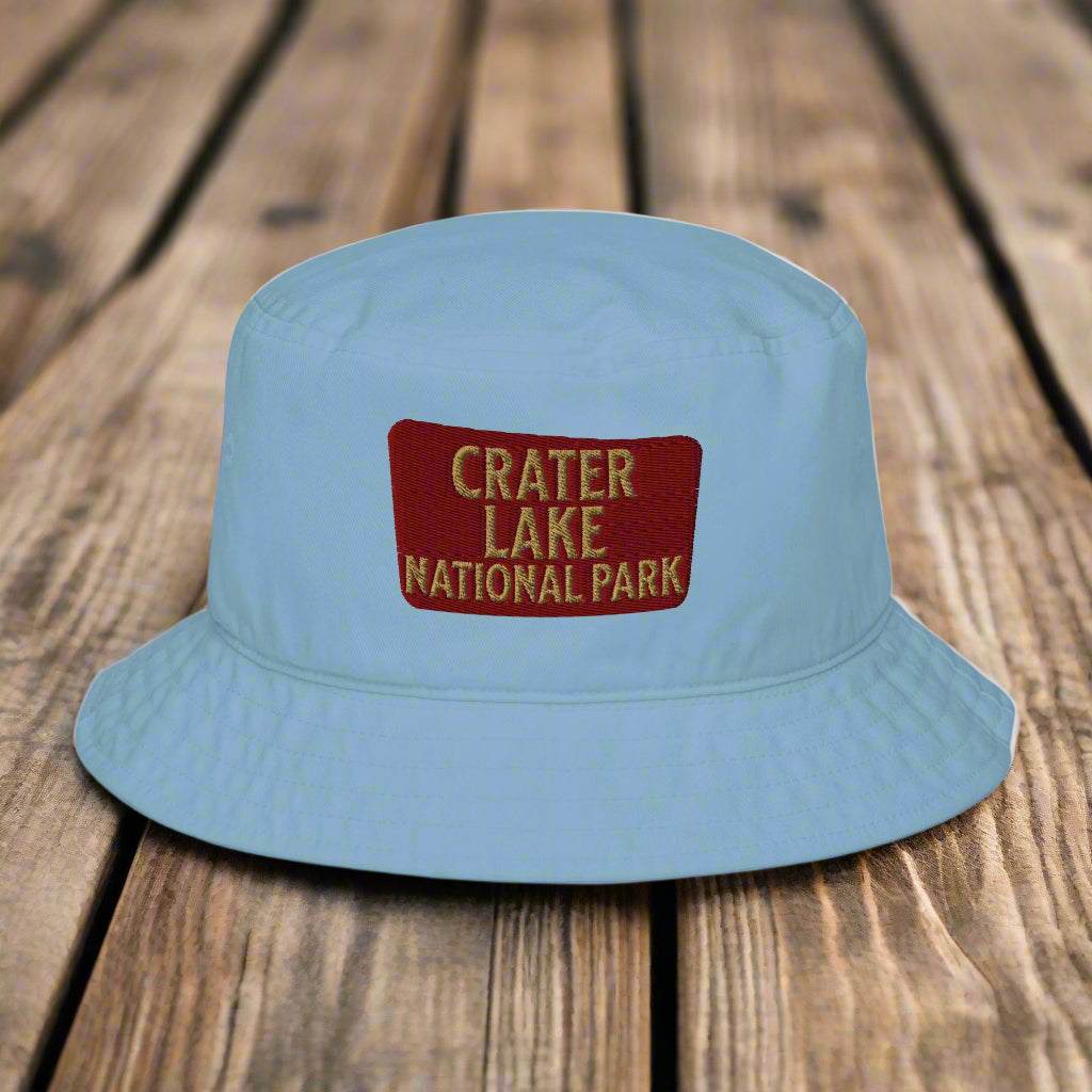 Crater Lake National Park Sign Organic Bucket Hat - MENLL
