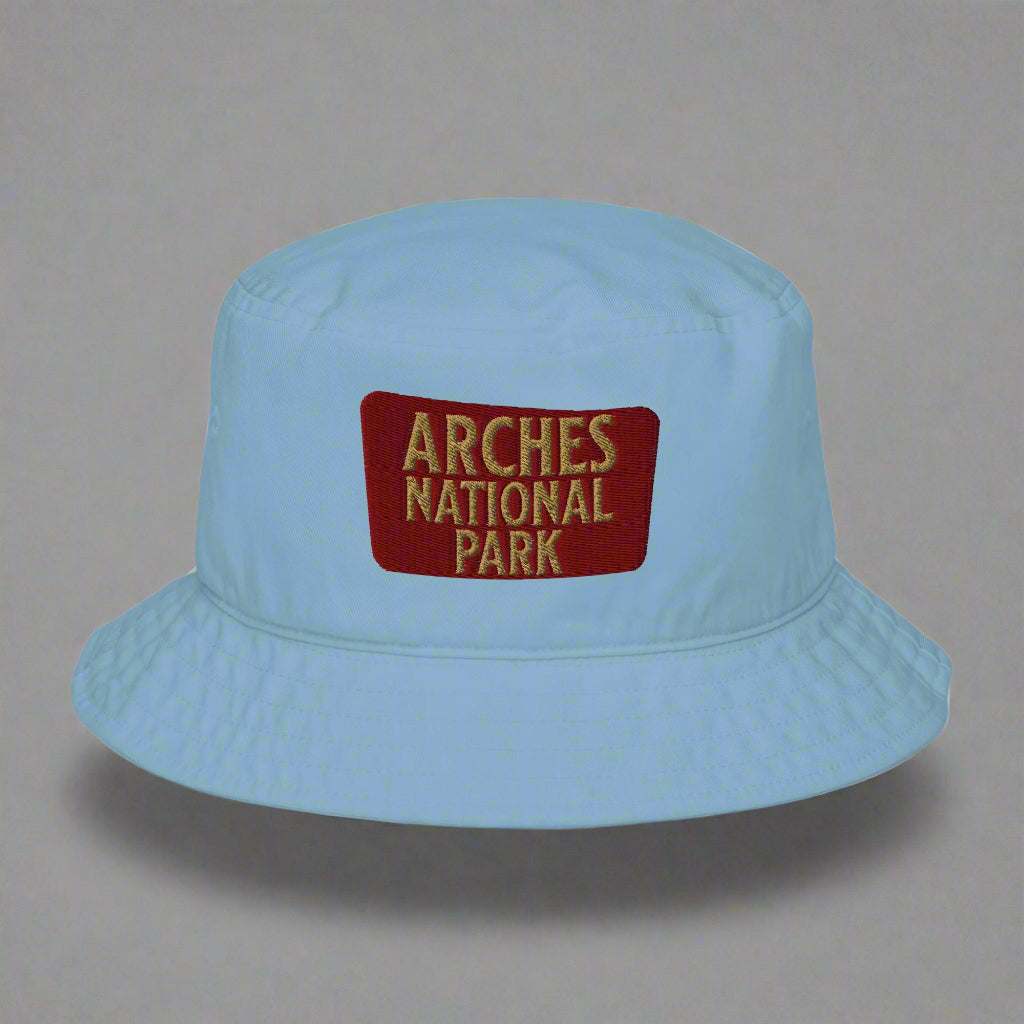 Arches National Park Sign Embroidered Organic Bucket Hat - MENLL