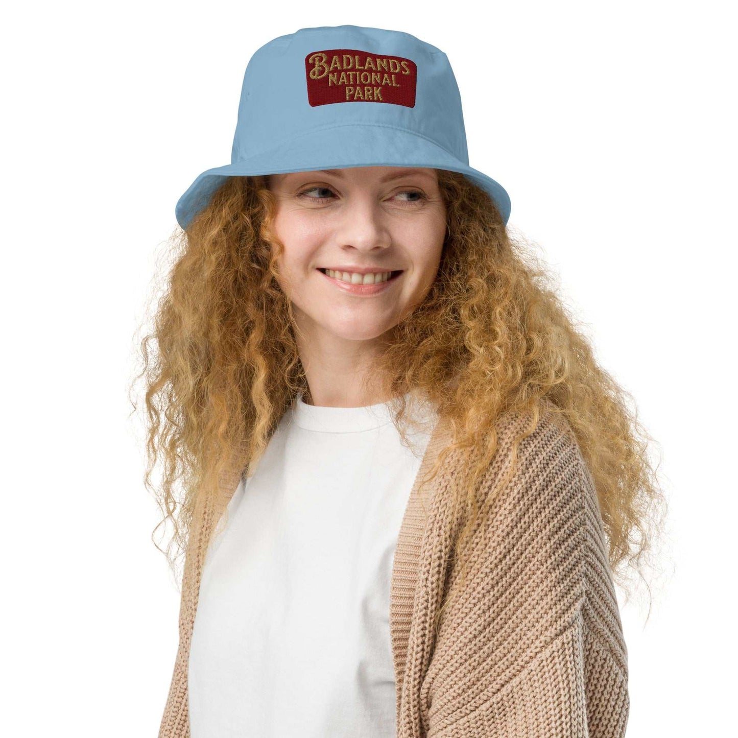 Badlands National Park Sign Embroidered Organic Bucket Hat - MENLL