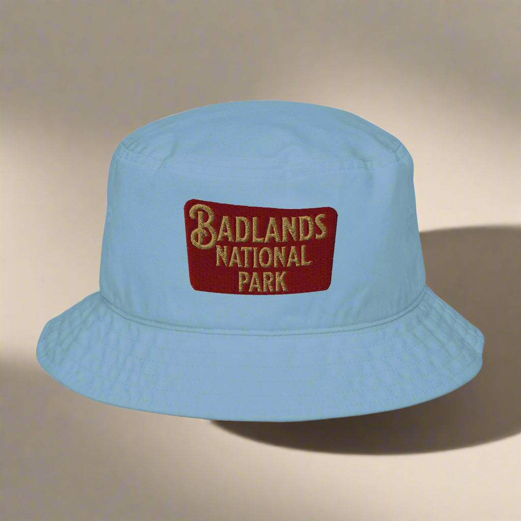 Badlands National Park Sign Embroidered Organic Bucket Hat - MENLL