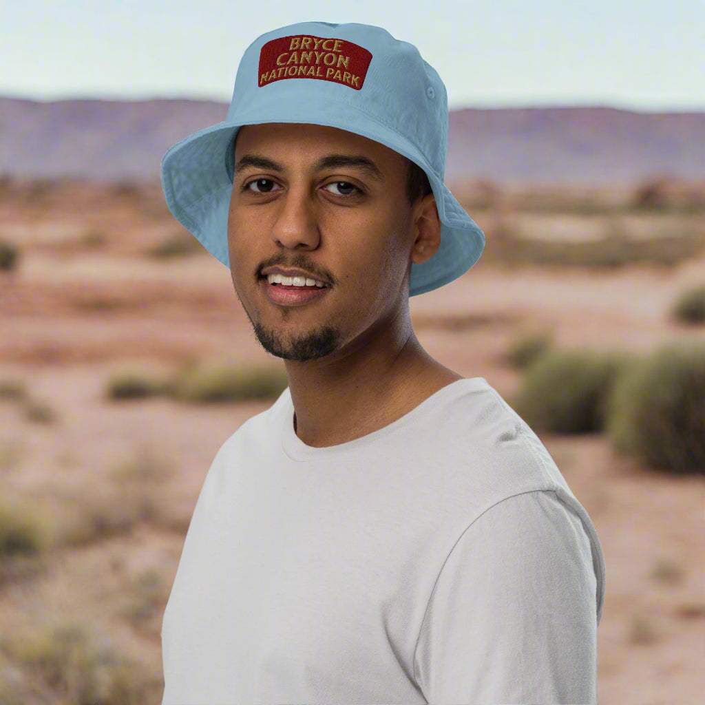 Bryce Canyon National Park Sign Embroidered Organic Bucket Hat - MENLL